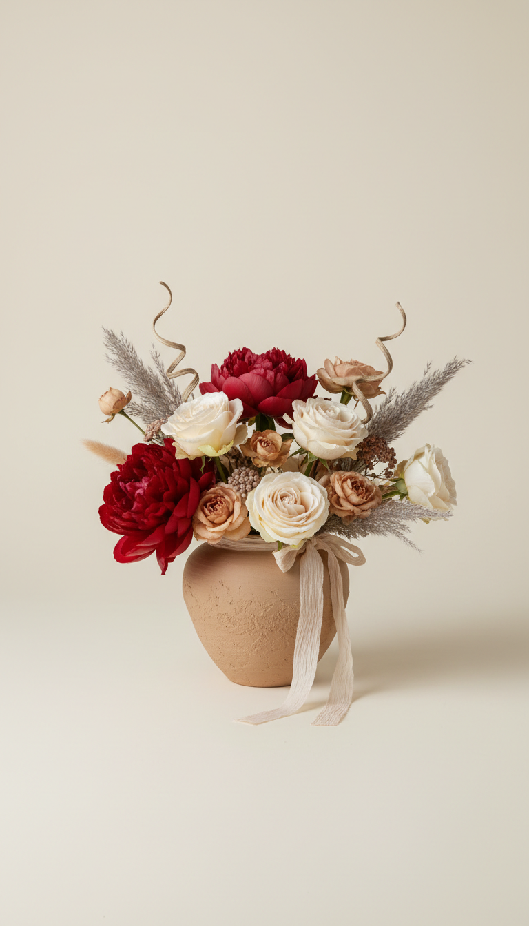 Ceramic Vase Arrangement in Stone Grey